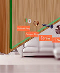 Slick Decorative Mirror Screws With Stainless Steel Caps And Solid Fasteners For A Clean Wall Trim Look That Is Hella Secure And Built Tough For Any Home Upgrade Project showing rubber and copper rings, screw, and cover on wood panel.