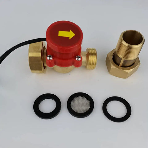 120W Automatic Water Pressure Booster Pump For Home Featuring Low Noise Silent Action And One Inch Outlet parts including brass fittings and gaskets.