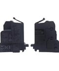 Pro Grade Heavy Duty Auxiliary Contact Kit For Rock Solid Molded Case Circuit Breakers, black toggle assembly, side view with details.