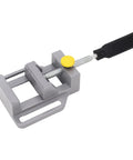 Drill Press Vise Aluminum Alloy Mini Bench Clamp For Precision Drilling Engraving And Polishing Pro Grade Heavy Duty Woodworking Tool Ideal For Woodworking Projects Like Wooden Boxes Photo Frames Birdhouses Mailboxes Drawers Cabinets And Furniture, gray mini clamp with screw handle