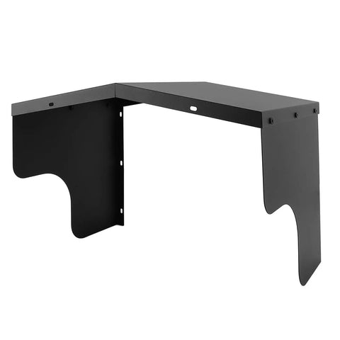 Badass Carbon Steel Shield For Your Electric Vehicle Charging Station Roof Offering Universal Fit Weatherproof EV Charger Cover And Outdoor Wall Box Protection For Plug In Cars, black corner mount design.