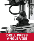 Heavy Duty 15 Inch Mill Drill Shop Beast With 1 Hp Motor with angle vise for precise drilling and milling.