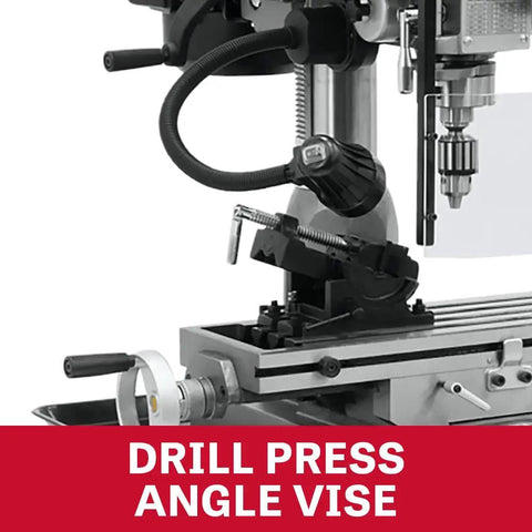 Heavy Duty 15 Inch Mill Drill Shop Beast With 1 Hp Motor with angle vise for precise drilling and milling.
