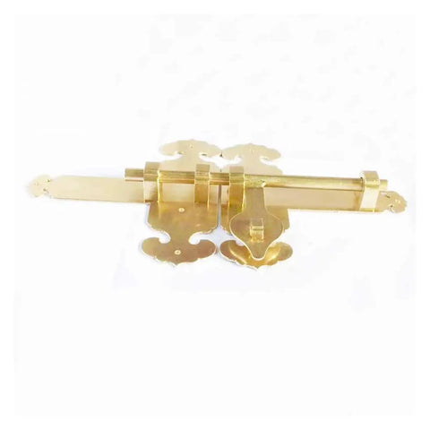 Heavy Duty Slide Bolt Gate Latch For Wood Doors Rock Solid Sliding Bar Bolts Pro Grade Steel Barrel Lock gold finish for security.
