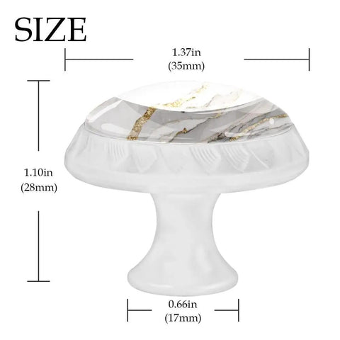 Upgrade Your Space With These Killer White Gold Marble Cabinet Knobs Round Furniture Drawer Pulls And Cupboard Handles 35mm detailed view.