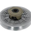 Genuine Secondary Drive Clutch For 500 And 650 Max Snowmobiles 2002 To 2005 with a silver metallic finish and gray spring.