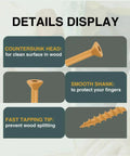 Top Shelf Size 10 By 3-1/2 Inch Deck Screws 330 Count T25 Star Drive features countersunk head, smooth shank, and fast tapping tip.