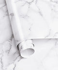 White Grey Marble Peel And Stick Contact Paper 24 Inch By 394 Inch Glossy Self Adhesive Marble Wallpaper rolled view