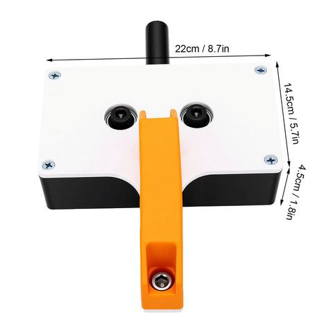 LiebeWH Automatic Wire Threading Tool Kit With Drill Attachment, top view showing dimensions and handle, ideal for electrical wiring.
