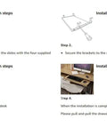 Installation steps for Beefy Keyboard Tray Slides 10 Inch Or 12 Inch With Ball Bearing Full Extension Drawer Runners, Steel Under Desk Mount