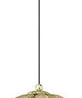 Acanthus One Light Mini Pendant In Winter Gold Finish With Winter Gold Metal Shade, Old School Heritage Leaf Band, Steel Construction