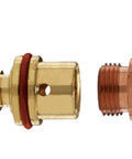 Gas Saver 332 Pyrex Welding Kit with collet body, wedge collet, tungsten adapter and nozzle cap parts aligned