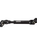 Heavy Duty Steel Drive Shaft For 1 To 10 RC Car Crawler With Six Length Sizes 104 To 139mm Universal Joint Hardened Build For Long Life Includes 4mm Set Pins To Hook Up Pinion And Transmission With Splined Engagement For Realistic Scale Look, black universal joint drive shaft