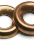 Silicon Bronze Finishing Cup Washers for Countersunk Screws, Marine Grade and Saltwater Ready, Size Eight, close-up view