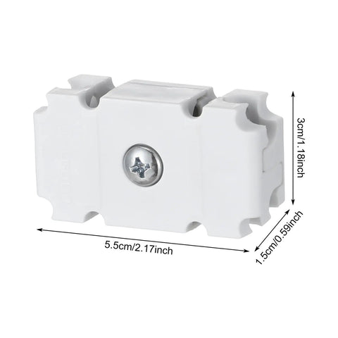 Six Piece Joiner Plates Kit For Closet Support Brackets And Shelf Organizer Grid Connectors with white plastic joiner plate 5.5cm x 3cm.