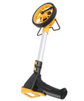 Distance Measuring Walking Wheel Digital Counting Device Foldable for with large yellow wheel and black handle.