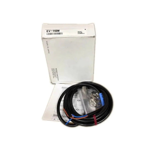 Heavy Duty Long Range Metal Proximity Sensor Switch With Separate Amplifier Module For Smooth PLC Hookups Relay Triggering and Straight Up Dependable Industrial Results, EV-118M with cable and instructions.