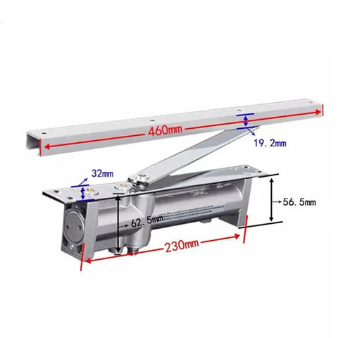 Slick Hidden Buffer Hydraulic Hinge Heavy Duty Thickened Automatic Door Closer dimensions with aluminum build for hotels and homes.