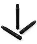 Three Extended Black Wheel Stud Conversion M12x1.5 For BMW 12x1.5 Lug Bolts, 93mm Total Length, 76mm Shank displayed against white
