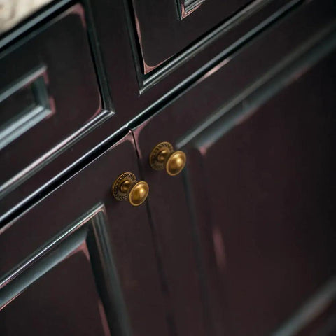 Dope Antique Brass Cabinet Knobs With Flowcrest Backplate Classic Dome Pulls With Beaded Edge on dark kitchen cabinets