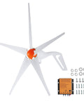 500W Wind Turbine Kit With MPPT Controller And 5 Blade Power Generator, 12V System shown with blades and controller