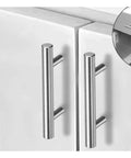 Stainless Steel Cabinet Drawer Handles 224mm Long, Universal Furniture Hardware for Kitchen Cabinets and Drawers, Installed on White Doors