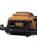 Canvas Leather Retro Camera Bag Waterproof SLR Backpack For Travel And Photography with tripod attached