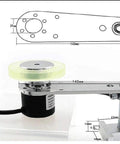 300mm Roller Wheel Encoder With 200PPR Push Pull Output, Steel Mount Bracket For Lift Rail, Length Metering Sensor, 5 To 26V Power, Proportional Pulse Output For Accurate Length Or Distance Measurement, dimensions view