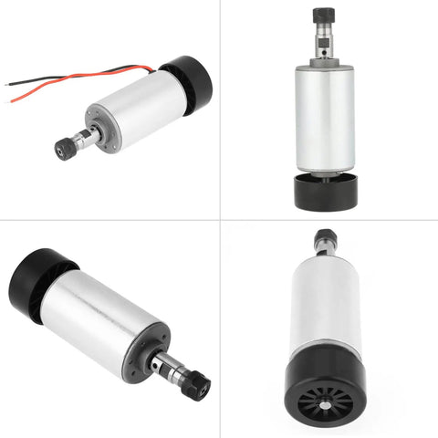 High Speed 300W Air Cooled CNC Spindle Motor Delivers Beast Mode Performance For Routing And Engraving Jobs At 12000 RPM DC 48V Build For Any Garage Maker Or Pro Shop, showing multiple angles.