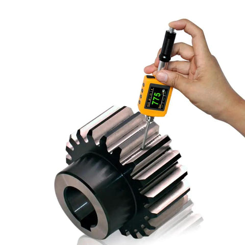 Integrated Portable Leeb Hardness Tester Pen Type With D Type Impact Device And DL Test Block, Big OLED Color Display, Expanded Data Storage And Lightning Fast Data Communication, Pro Grade HB HRC HRB HV HS HL And Sigma B Strength. Handheld metal gear hardness test