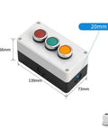 Industrial Grade 22mm Panel Mount Push Button Switch Box With Self Locking On Off Toggle, IP65 Waterproof and Oil Resistant Seal