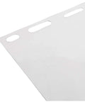 Edge view of Replacement Face Shield for Worksite Safety, 8 x 15.5 x.040 Clear Polycarbonate Shield, Model 15151 with slots for visor carriers.