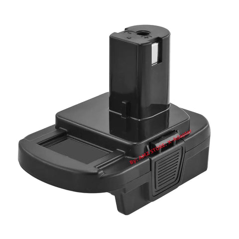 Universal Battery Adapter For 18V Tools Converts DeWalt 20V Max Li-Ion Battery To 18V Power, shown from side angle