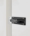 Two Pack Thickened Zinc Alloy Combination Barrel Bolt With Password Setting, 4-Wheel Digital Code, on white door, black 4.8 inch