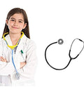 Child in Kids Lab Coat Set With Soft Touch Fabric And Realistic Stethoscope, White Medical Costume For Role Play, Size 8 To 10