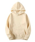 Big And Tall Weighted Sleeveless Hoodie For Men Red Midweight Gym Training Vest With Front Pocket Heavy Duty Streetwear Built Tough Flex Drip Premium Comfort in beige color.