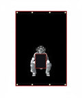 Ballpark Ready Heavy Duty Baseball Pitching Screen With Strike Zone Backdrop And Batter Silhouette For Batting Cage Drills Durable PVC Coated Backstop Training Net, black with red outline, batter silhouette.