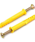 50 Pcs Yellow Nylon Expansion Anchor Fasteners With Screws For Drywall And Hollow Walls M6 Mounting Kit For Furniture, Woodworking And Construction Projects, Heavy Duty And Visible Easy Fix, two anchors