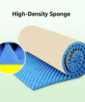 Peel And Stick Acoustic Foam Panels Thick Egg Crate Design Heavy Duty Soundproofing Tiles Easy Cut Noise Blocker For Home Studio Makeovers And Garage Chill Zones, showing blue high-density sponge with a wavy design.