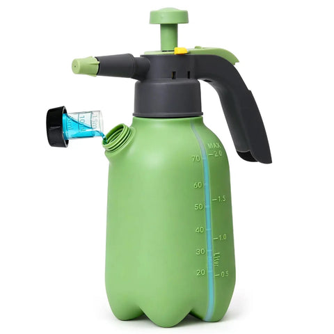 Half Gallon Hand Pump Sprayer For Home Garden Chores And Household Care With Easy Side Fill Port and Built In Measuring Cup