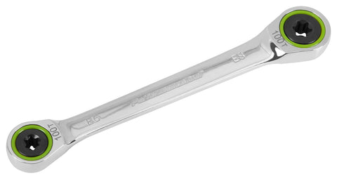 Flip Wrench With 100 Gear Teeth For Precise 3.6 Degree Swings In Pro Grade Chrome Vanadium Steel Triple Chrome Plated