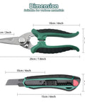 Tough As Nails Heavy Duty Tin Snips And Industrial Scissors With Serrated Stainless Blade, 7.8 inch for cutting fabric and metal.