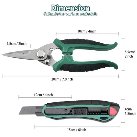 Tough As Nails Heavy Duty Tin Snips And Industrial Scissors With Serrated Stainless Blade, 7.8 inch for cutting fabric and metal.