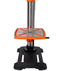 12 Inch Benchtop Drill Press With Laser Positioning And Digital Meter Variable Speed shows solid metal base and tilting table.