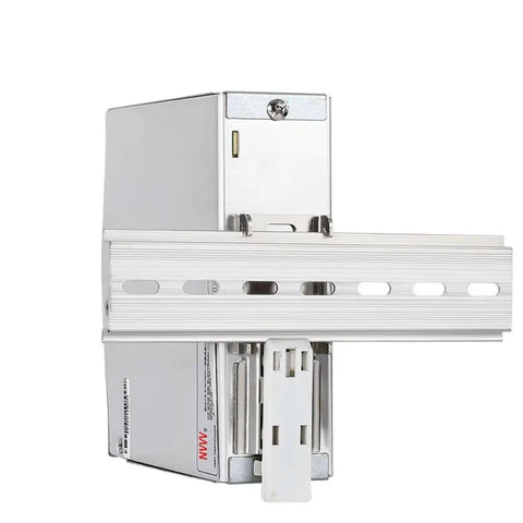 Side view of EDR-120-24 120W 24VDC 5A Industrial DIN Rail Power Supply With Universal 85-264VAC Input showing rail mount
