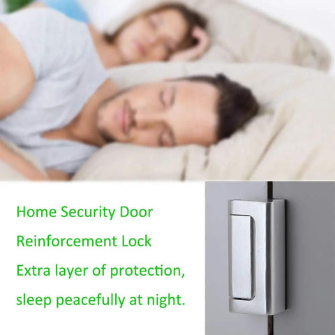 Lock It Down Home Security Door Lock Set 2 Pack Child Proof Reinforcement Locks with stainless design for inward doors.
