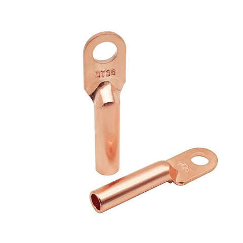 Heavy Duty Cold Crimp Fork Terminals, Uninsulated DT35 Wire Connectors, copper forks for electrical wiring.