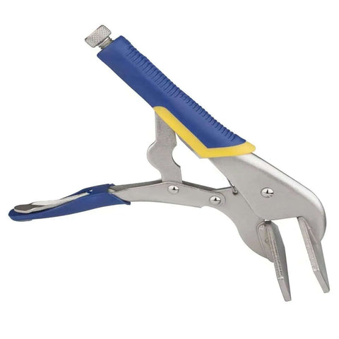 10 Inch Locking Pliers Sheet Metal Clamp Heavy Duty Welding Tool With Adjustable Pressure Screw and Rubber Handle