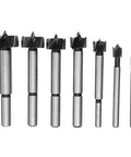 Amazon-brand seven-piece woodworking hinge-bore drill bit set, 6–25 mm, metal shanks