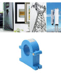 Heavy Duty Split Core Current Transformer 100A To 1000A Delivers 5A AC Output No Sweat Screw Lock Clamp, blue clip-on design.